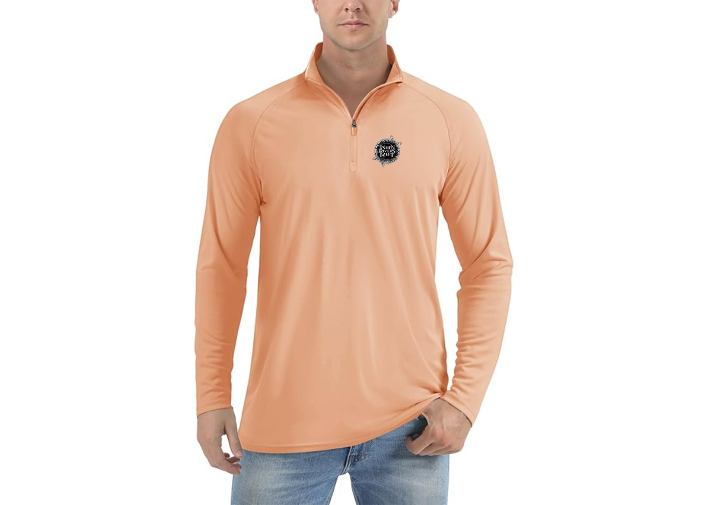 Men's When Rivers Meet Lightweight Quarter-Zip Athletic Shirt Long Sleeve Performance Wear
