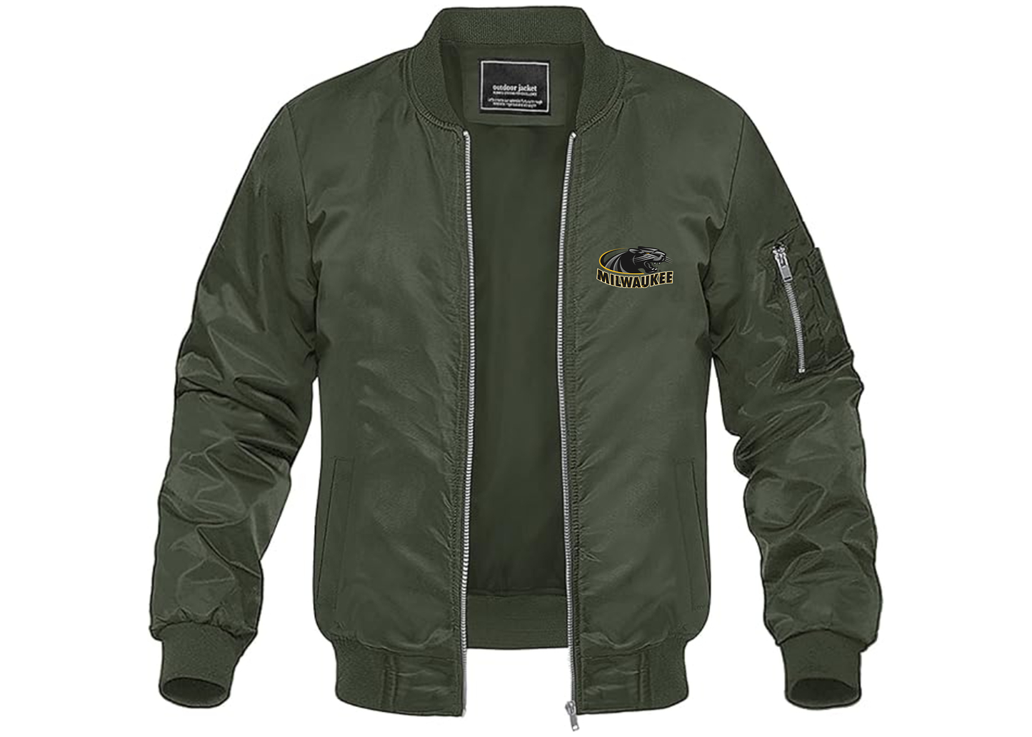 Men's Wisconsin Milwaukee Panthers Lightweight Bomber Jacket Windbreaker Softshell Varsity Jacket Coat