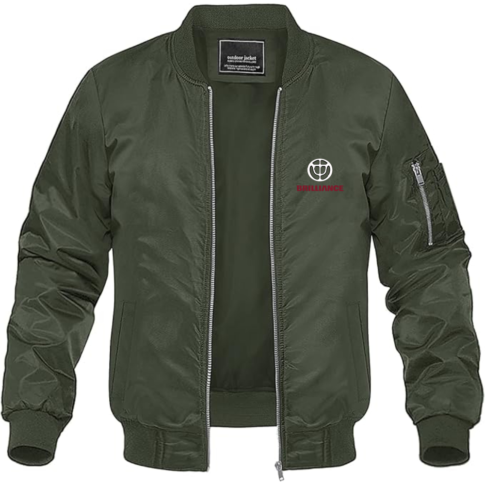 Men's Brilliance Logo Lightweight Bomber Jacket Windbreaker Softshell Varsity Jacket Coat