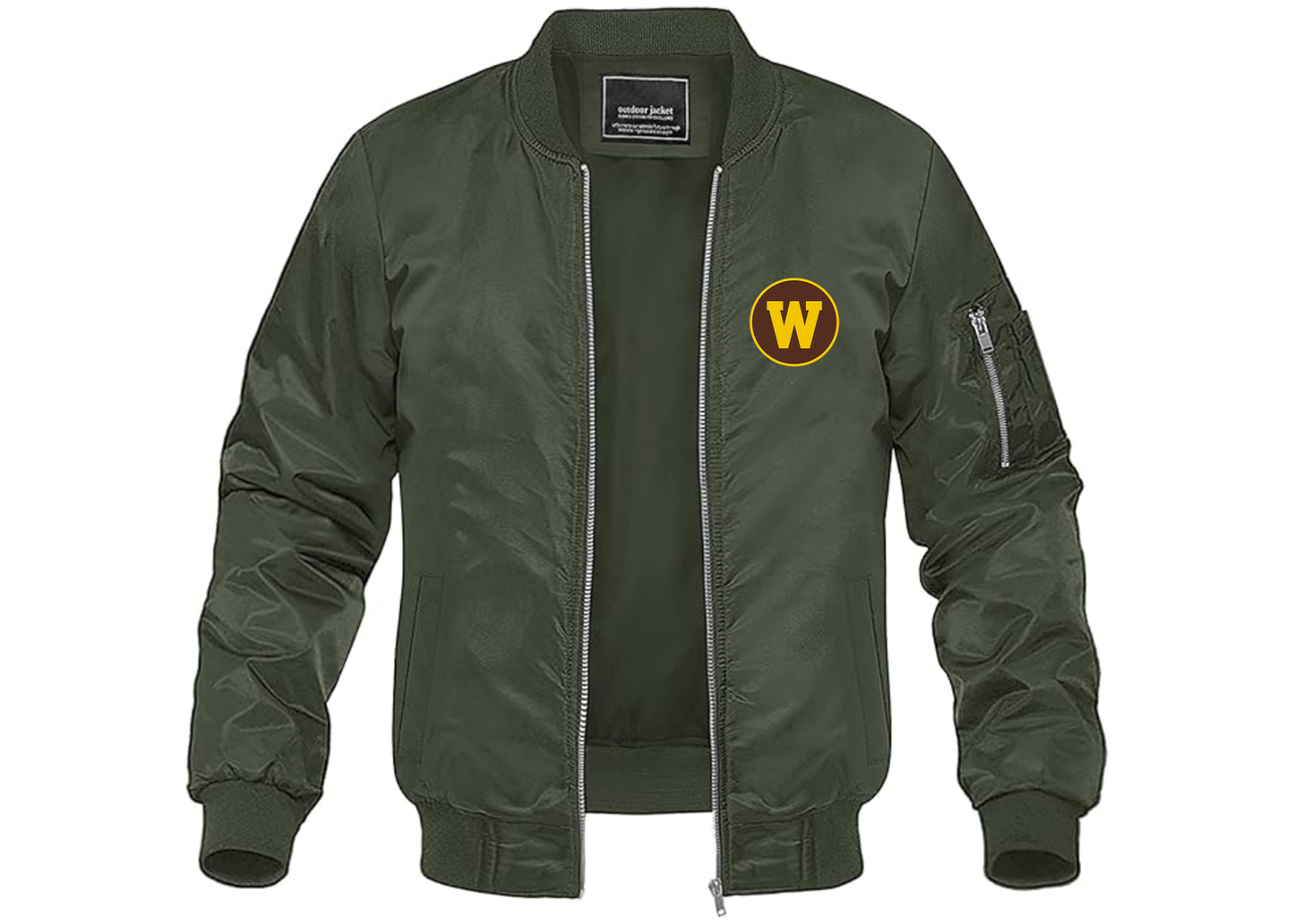 Men's Western Michigan Broncos Lightweight Bomber Jacket Windbreaker Softshell Varsity Jacket Coat