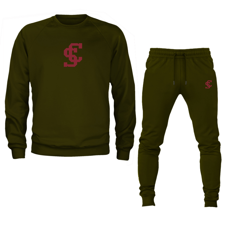 Men's Santa Clara Broncos Logo Crewneck Sweatshirt Joggers Suit