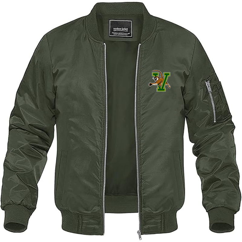 Men's Vermont Catamounts Lightweight Bomber Jacket - Army Green