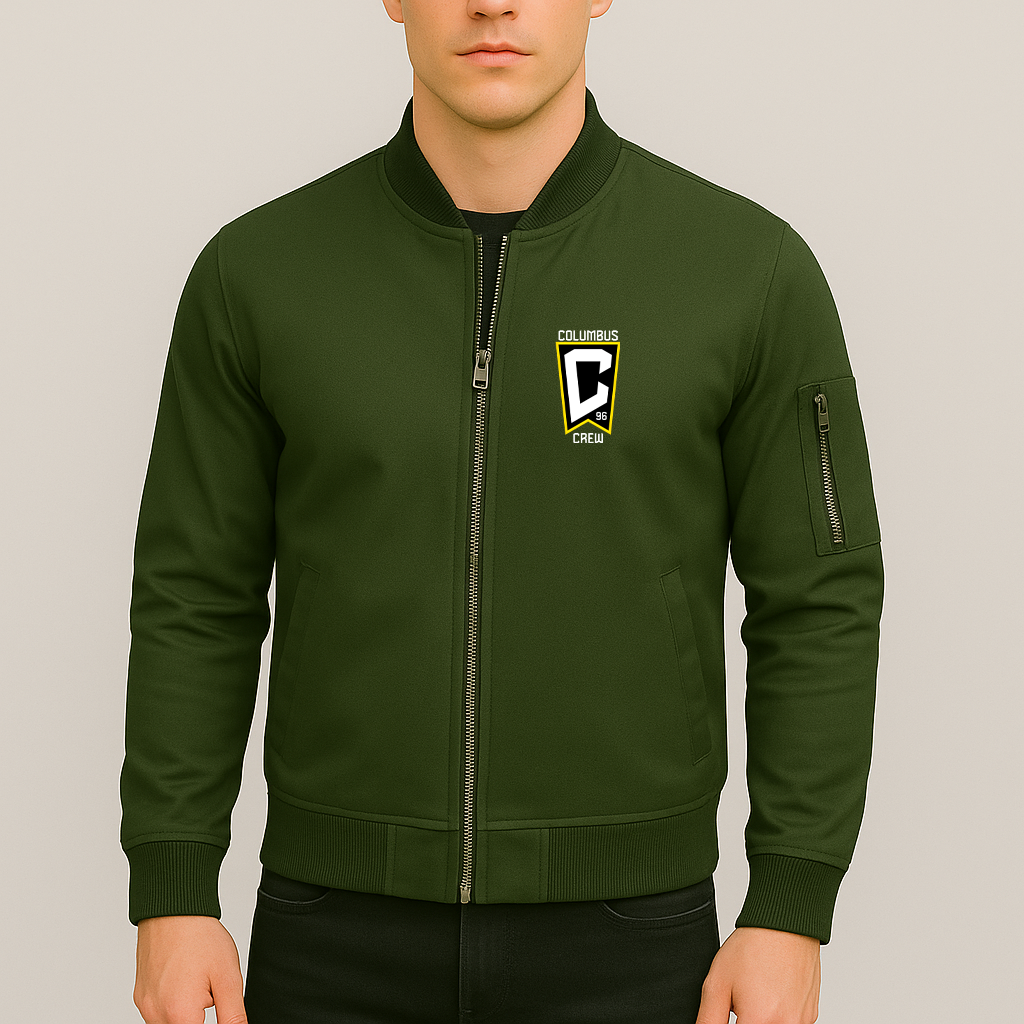 Men's Columbus Crew FC Lightweight Bomber Jacket - Army Green