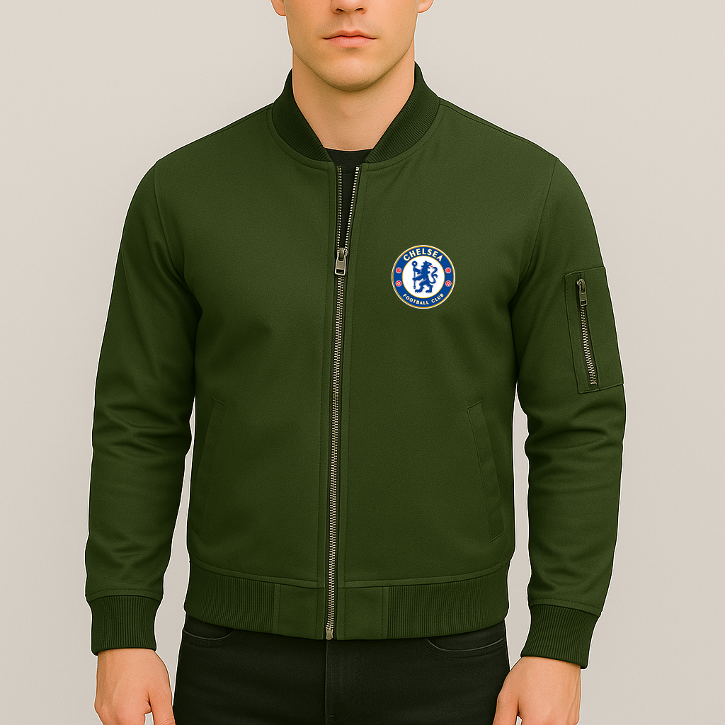 Men's Chelsea Soccer Lightweight Bomber Jacket - Army Green