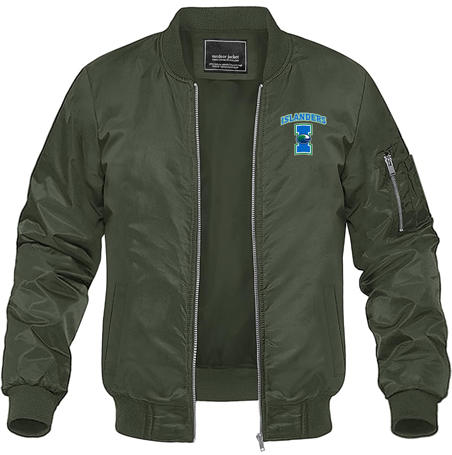 Men's Texas AM CC Islanders Lightweight Bomber Jacket - Army Green