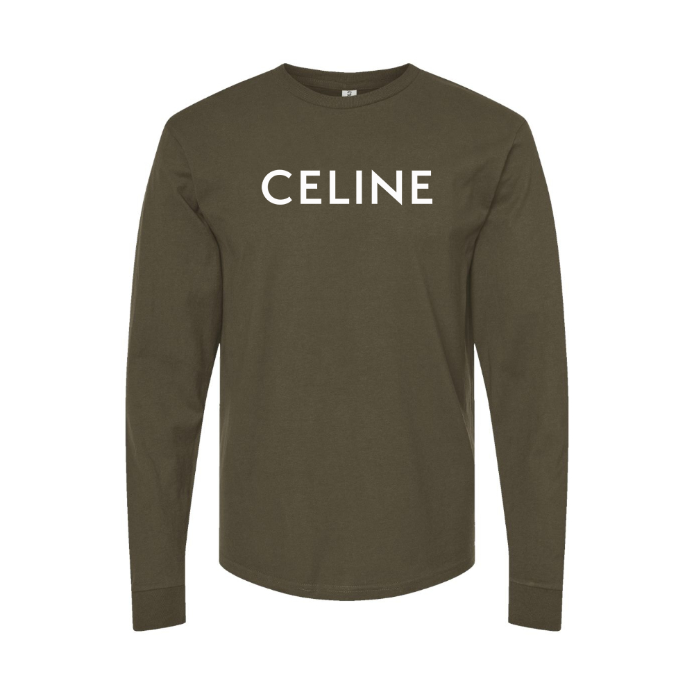 Men's Celine Logo Long Sleeve T-Shirt