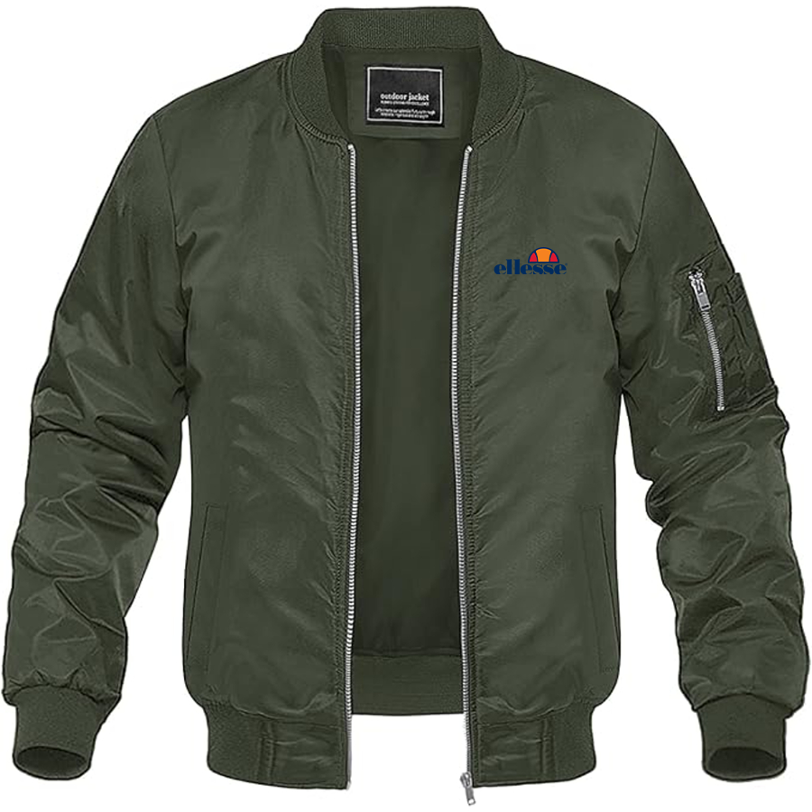 Men's Ellesse Logo Lightweight Bomber Jacket Windbreaker Softshell Varsity Jacket Coat