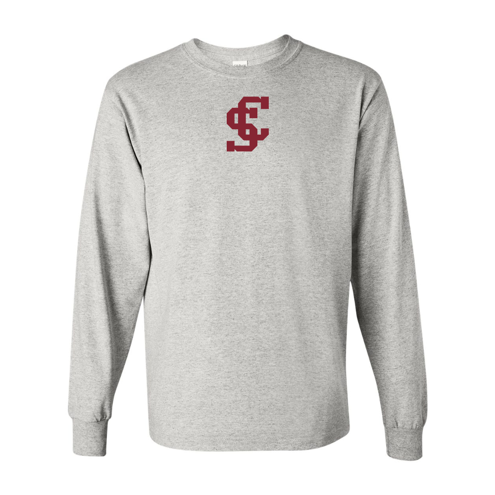 Men's Santa Clara Broncos Logo Gildan Heavy Cotton Long Sleeve T-Shirt