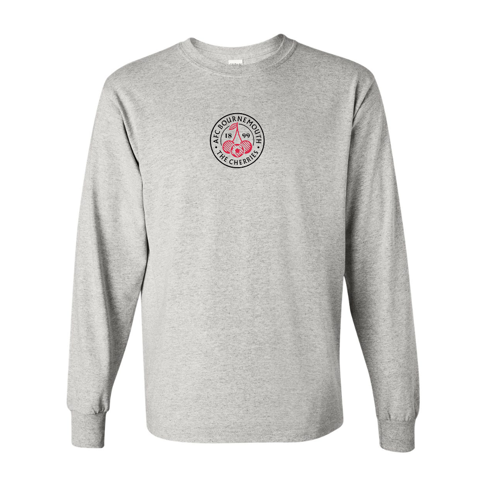 Men's AFC Bournemouth Soccer Logo Gildan Heavy Cotton Long Sleeve T-Shirt