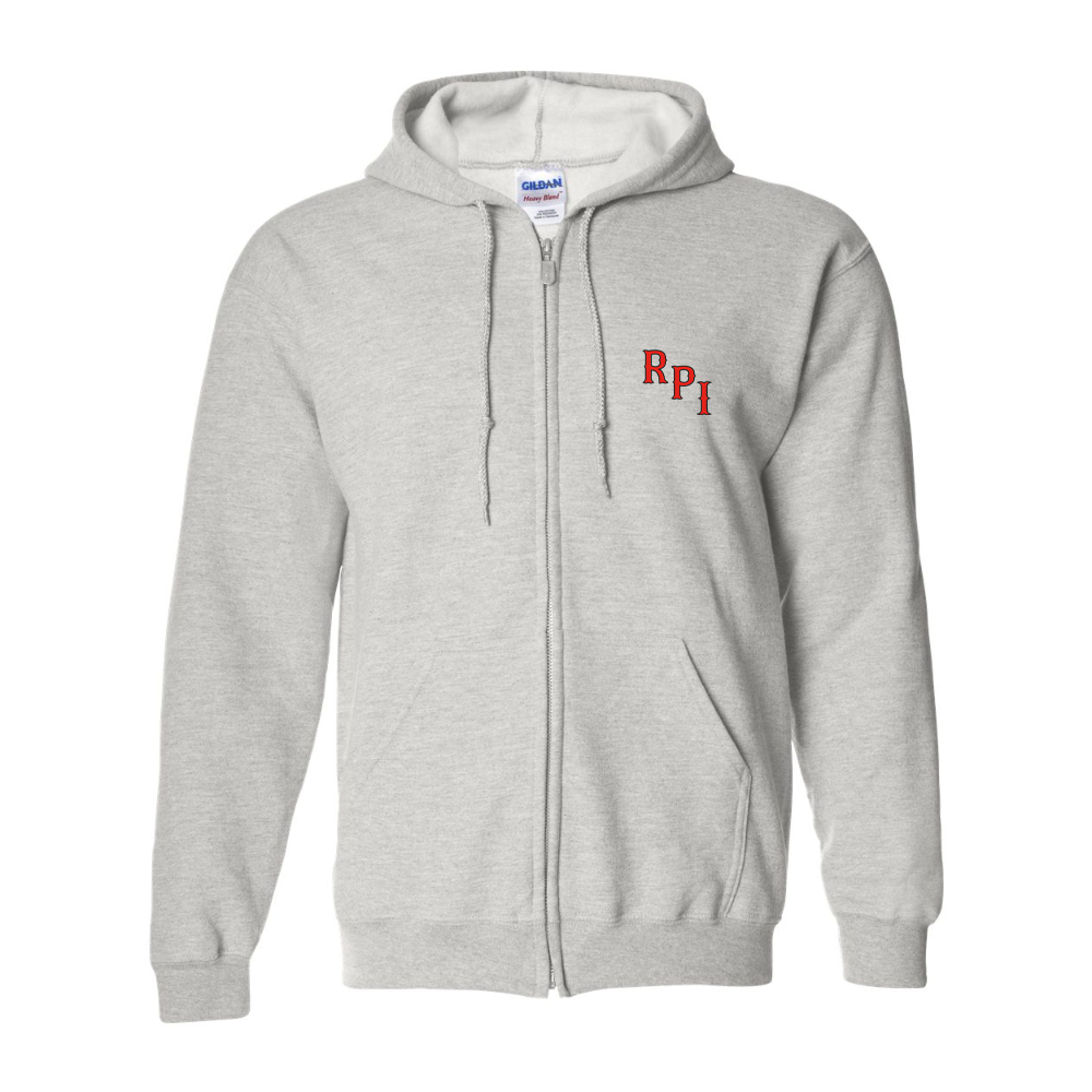 Men's RPI Engineers Logo Gildan Heavy Blend Full Zip Hooded Sweatshirt