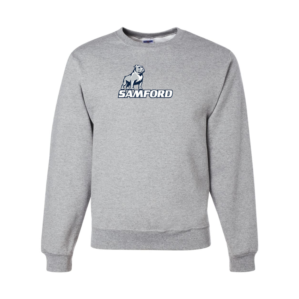 Men's Samford Bulldogs Logo JERZEES NuBlend Crewneck Sweatshirt