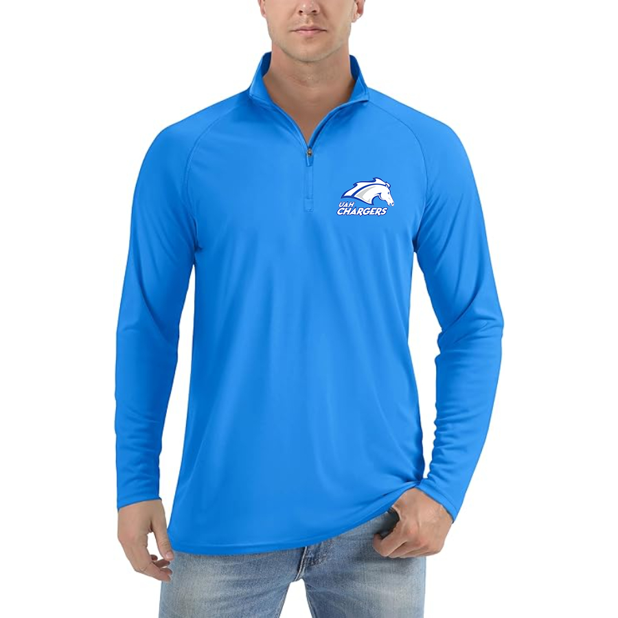 Men's Alabama Huntsville Chargers Lightweight Quarter-Zip Athletic Shirt Long Sleeve Performance Wear