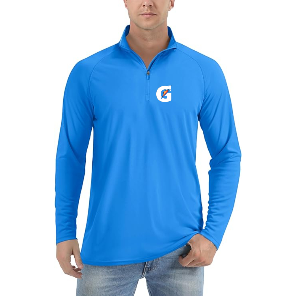 Men's Gatorade Logo Lightweight Quarter-Zip Athletic Shirt Long Sleeve Performance Wear