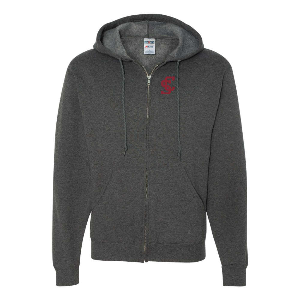 Men's Santa Clara Broncos Logo JERZEES NuBlend Full-Zip Hooded Sweatshirt