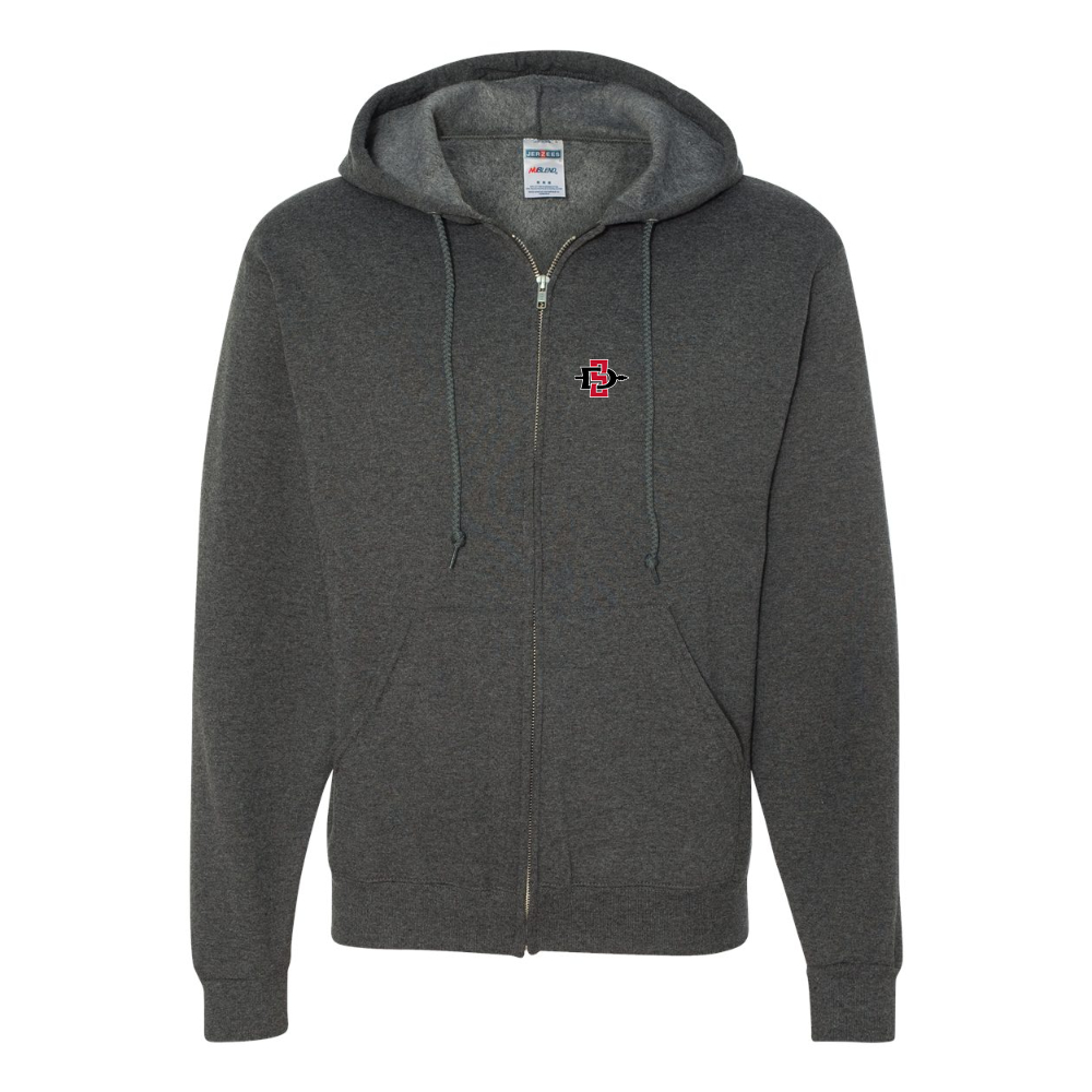 Men's San Diego State Aztecs Logo JERZEES NuBlend Full-Zip Hooded Sweatshirt