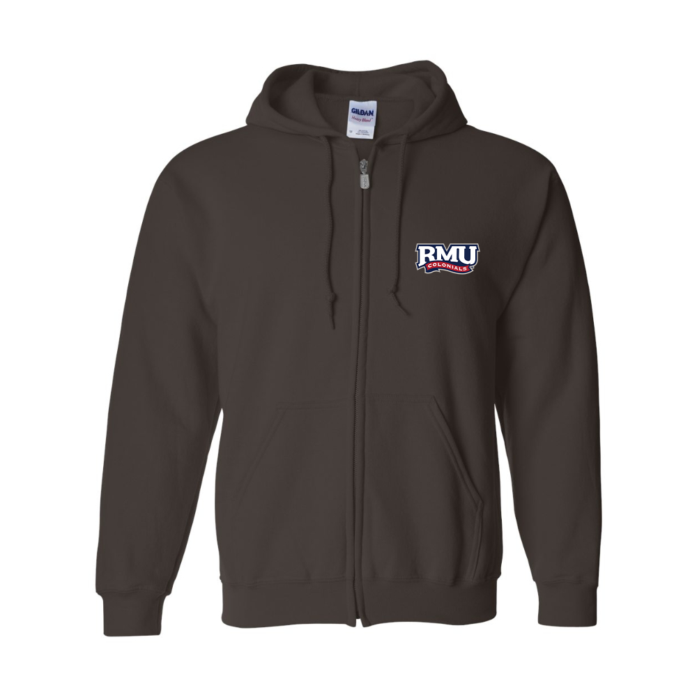Men's Robert Morris Colonials Logo Gildan Heavy Blend Full Zip Hooded Sweatshirt
