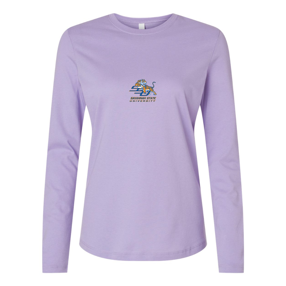 BELLA CANVAS Women’s Savannah State Tigers Logo Jersey Long Sleeve Tee