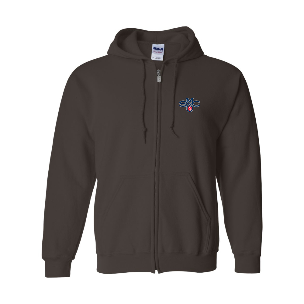 Men's Saint Marys Gaels Logo Gildan Heavy Blend Full Zip Hooded Sweatshirt