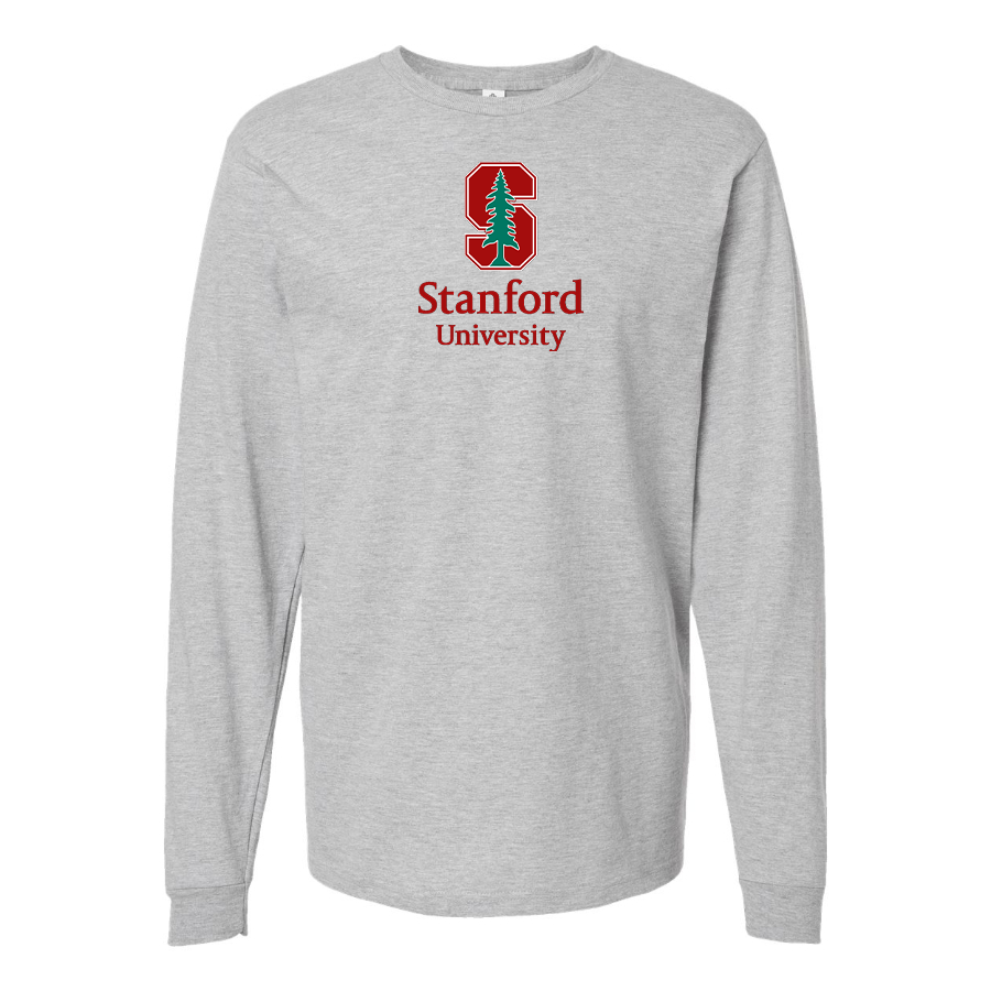 Men's Stanford University Logo Cotton Long Sleeve T-Shirt