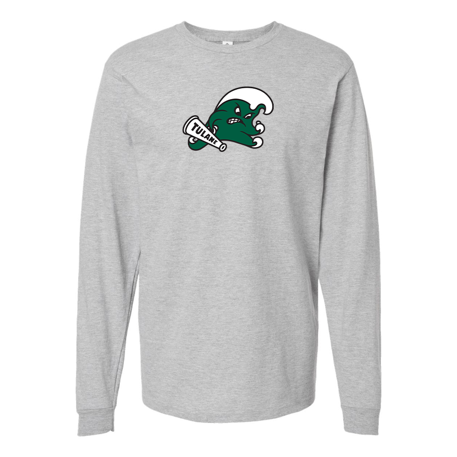 Men's Tulane Green Wave Logo Cotton Long Sleeve T-Shirt