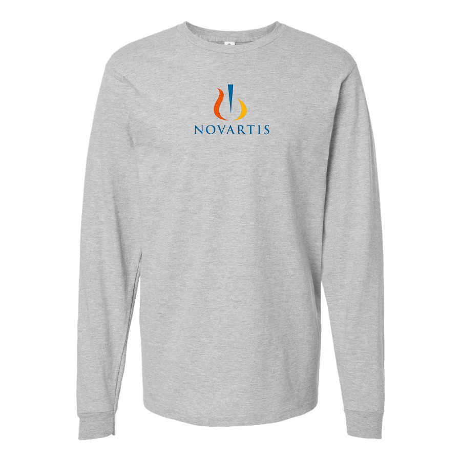 Men's Novartis Logo Cotton Long Sleeve T-Shirt