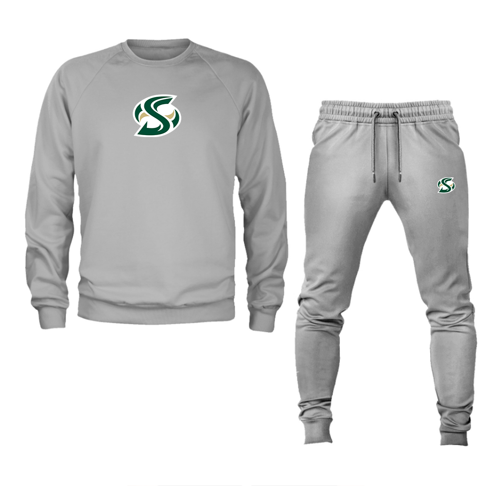 Men's Sacramento State Hornets Logo Crewneck Sweatshirt Joggers Suit