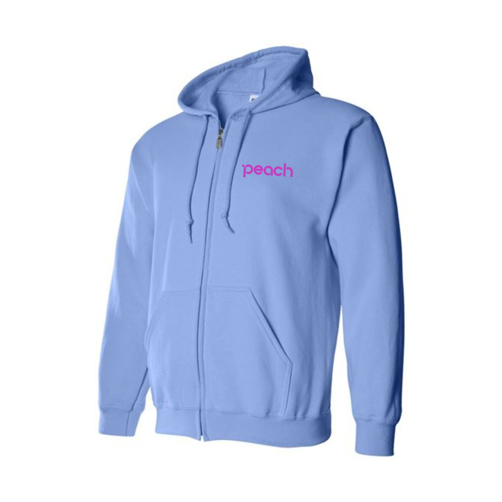 Men's Peach Aviation Logo Zipper Hoodie