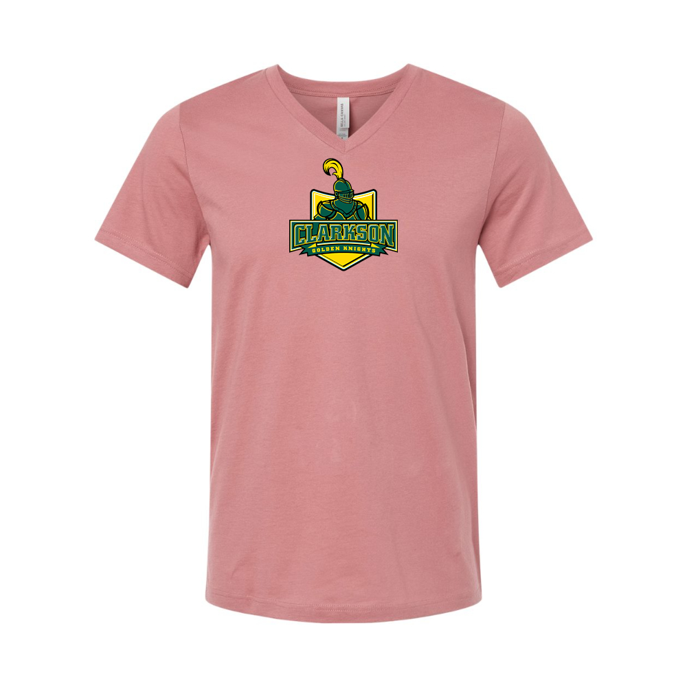 Clarkson Golden Knights BELLA CANVAS - Jersey V-Neck T-Shirt