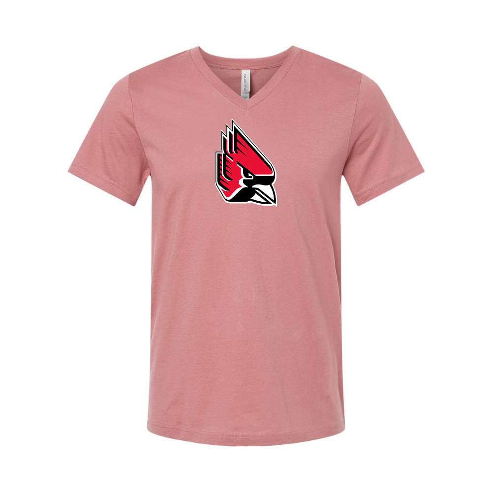 Ball State Cardinals BELLA CANVAS - Jersey V-Neck T-Shirt