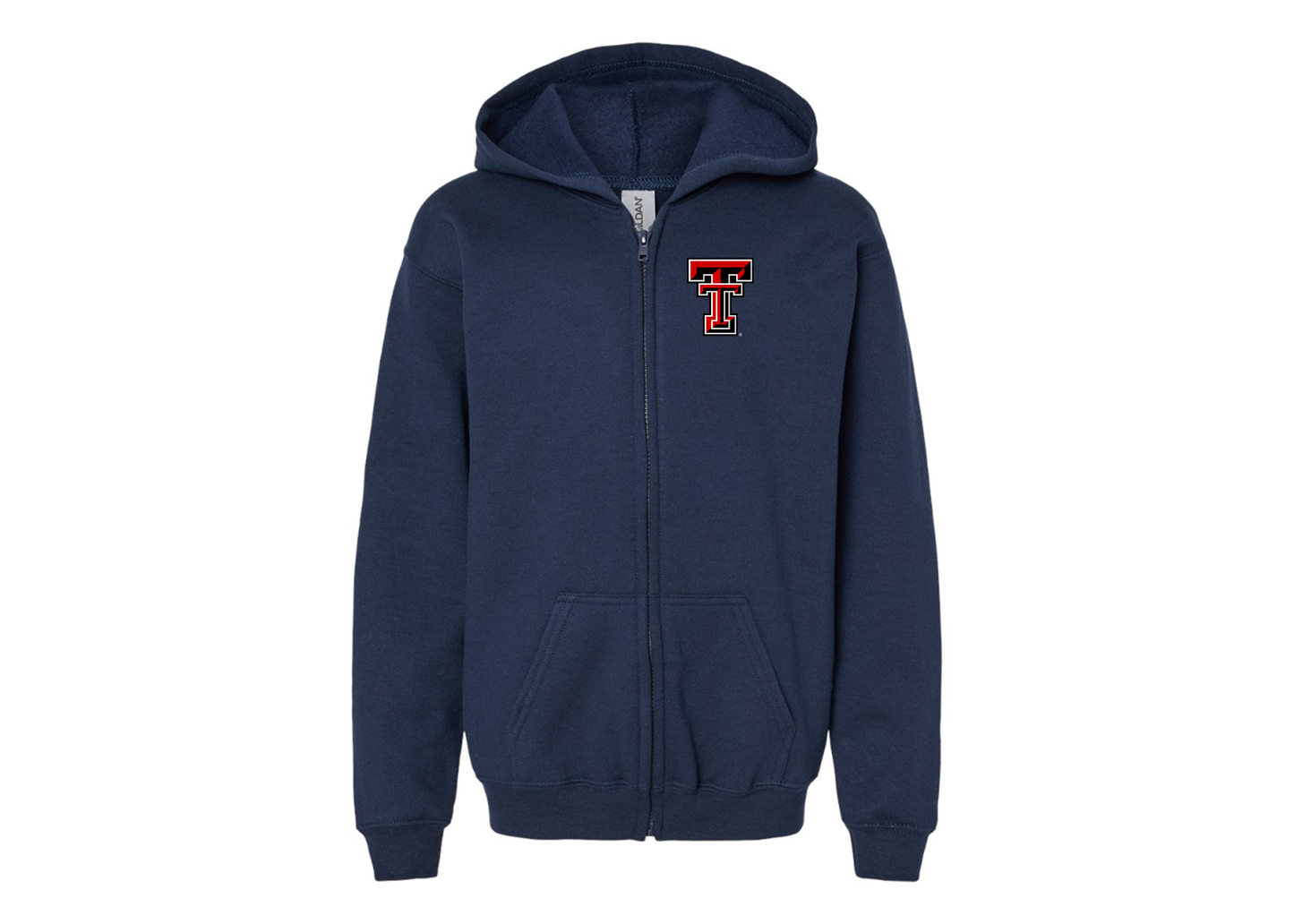 Gildan Heavy Blend Youth Texas Tech Red Raiders Full Zip Hooded Sweatshirt