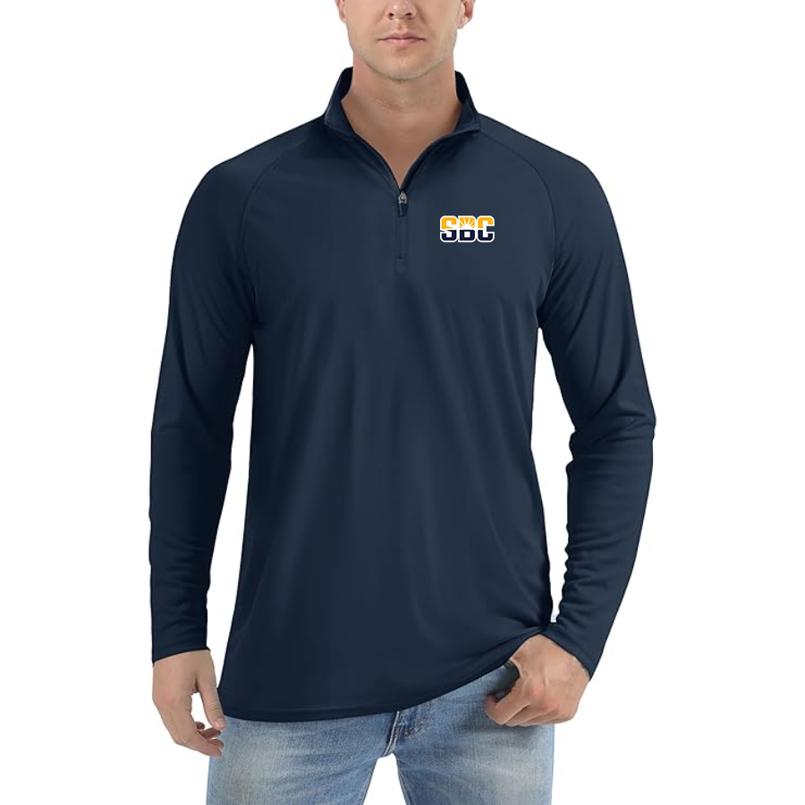 Men's Sun Belt Conference Lightweight Quarter-Zip Athletic Shirt Long Sleeve - Navy