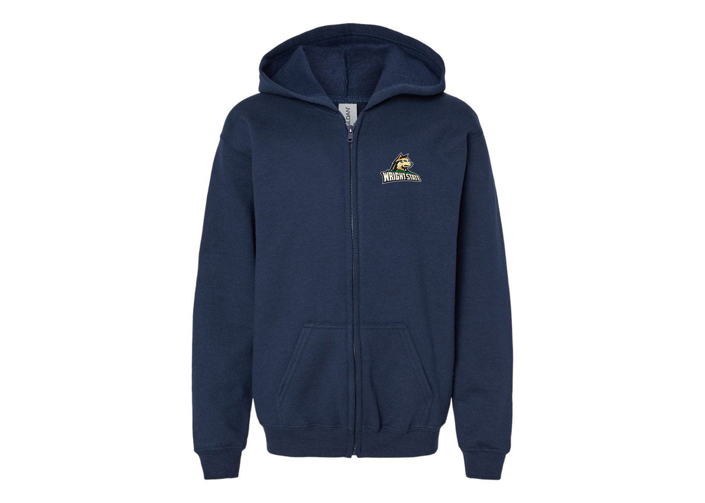 Gildan Heavy Blend Youth Wright State Raiders Full Zip Hooded Sweatshirt
