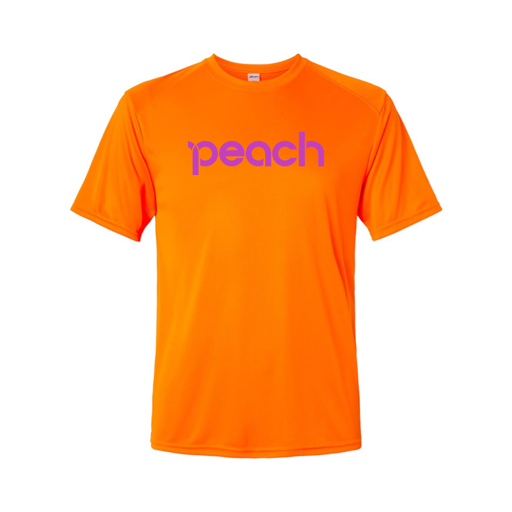 Men's Peach Aviation Logo Polyester T-Shirt