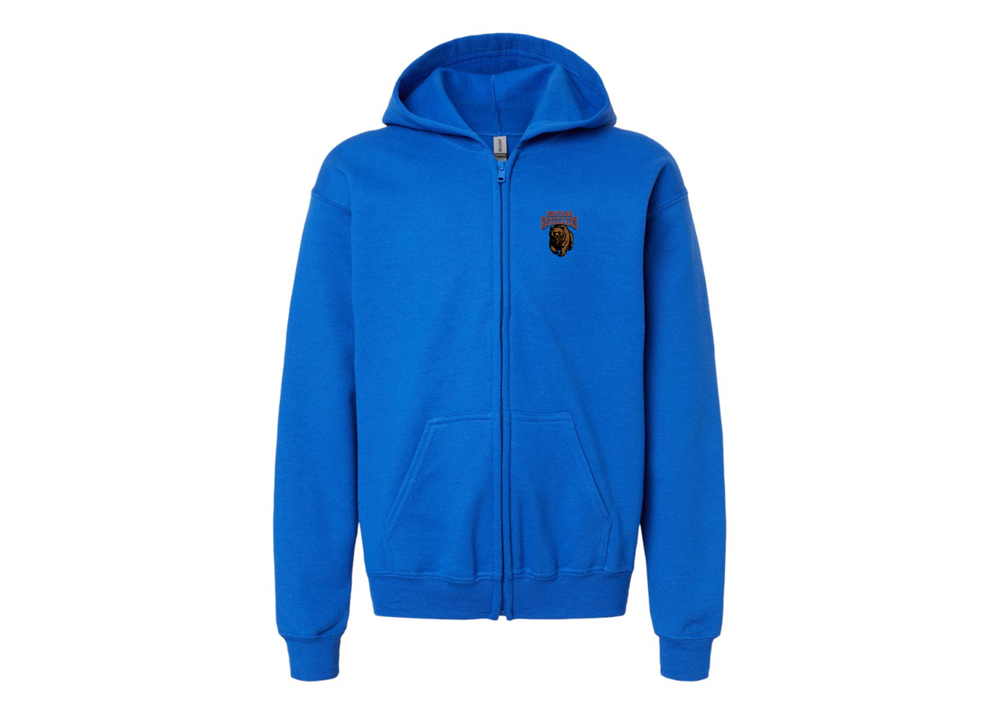 Gildan Heavy Blend Youth Montana Grizzliesl Full Zip Hooded Sweatshirt