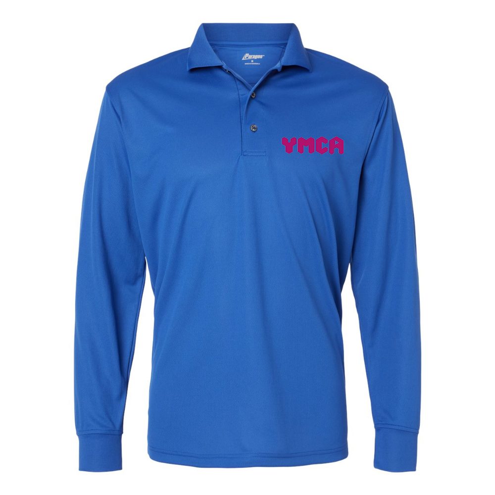 Men's YMCA Mauve Paragon Prescott Long Sleeve Polo