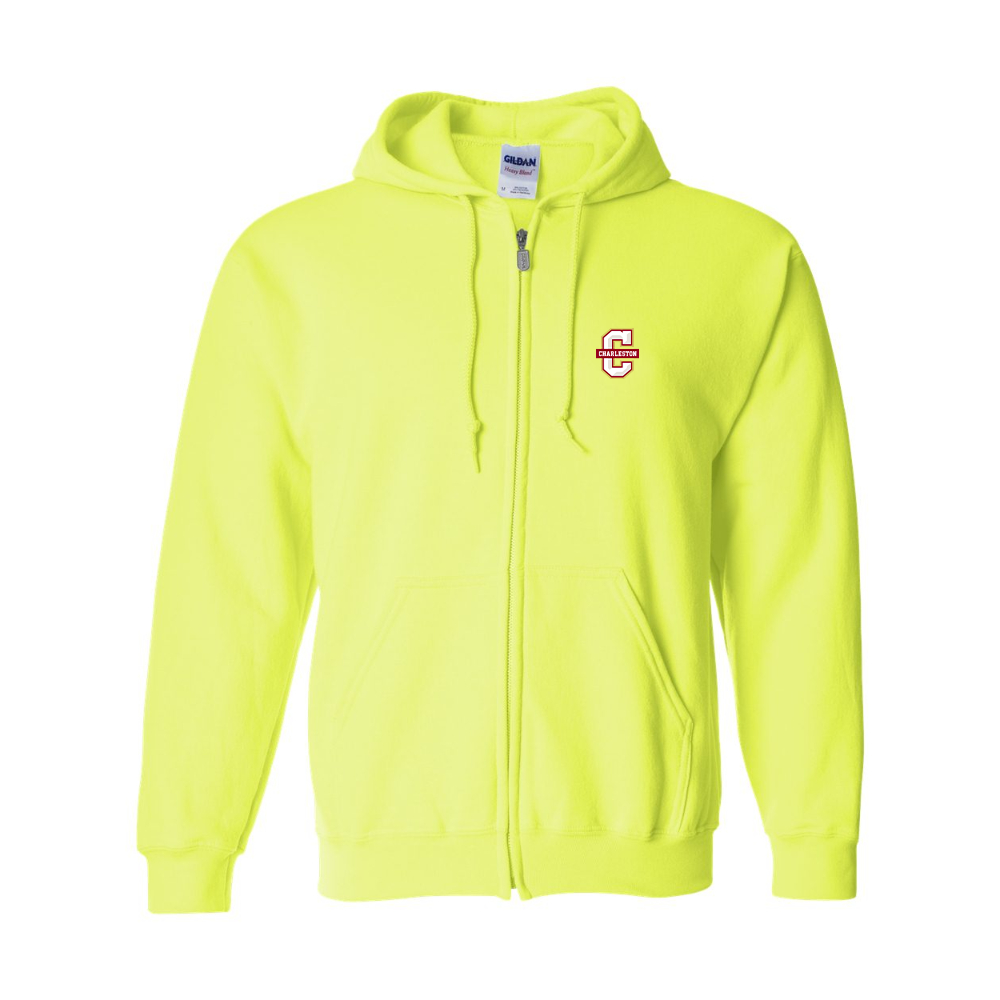 Men's Charleston Cougars Gildan Heavy Blend Full Zip Hooded Sweatshirt