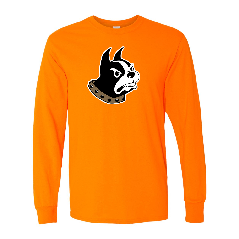 Men's Woffrd Terriers Gildan Heavy Cotton Long Sleeve T-Shirt