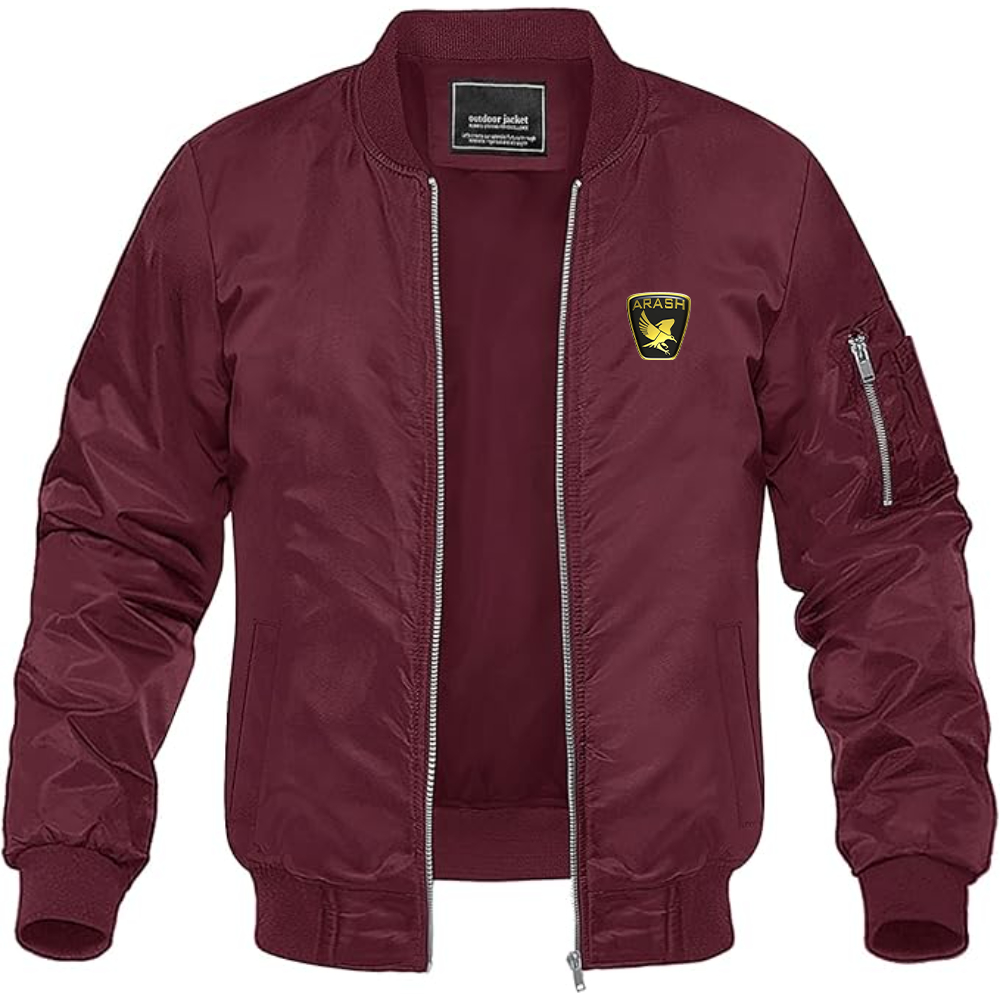 Men's Arash Logo Lightweight Bomber Jacket Windbreaker Softshell Varsity Jacket Coat