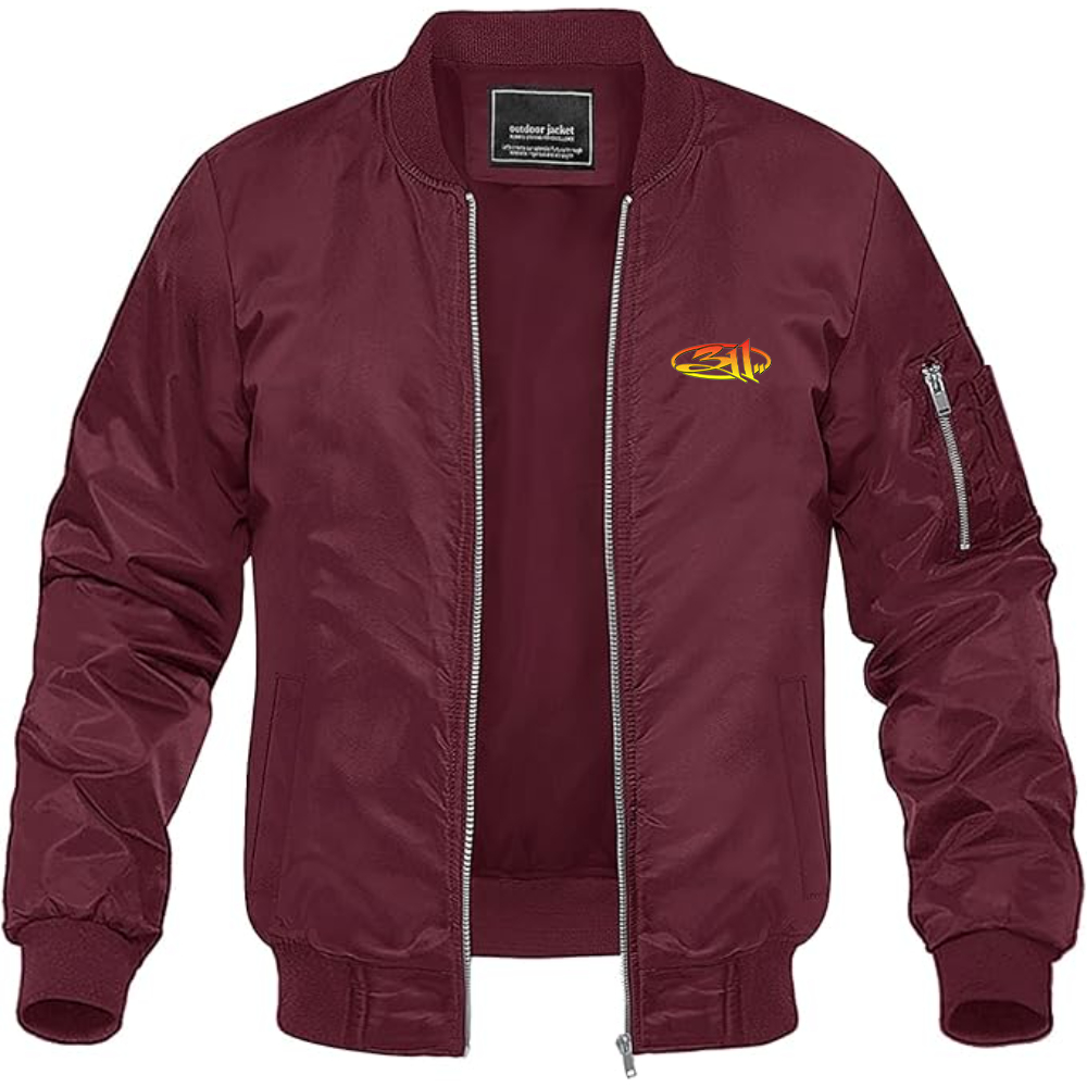 Men's 311 Logo Lightweight Bomber Jacket Windbreaker Softshell Varsity Jacket Coat