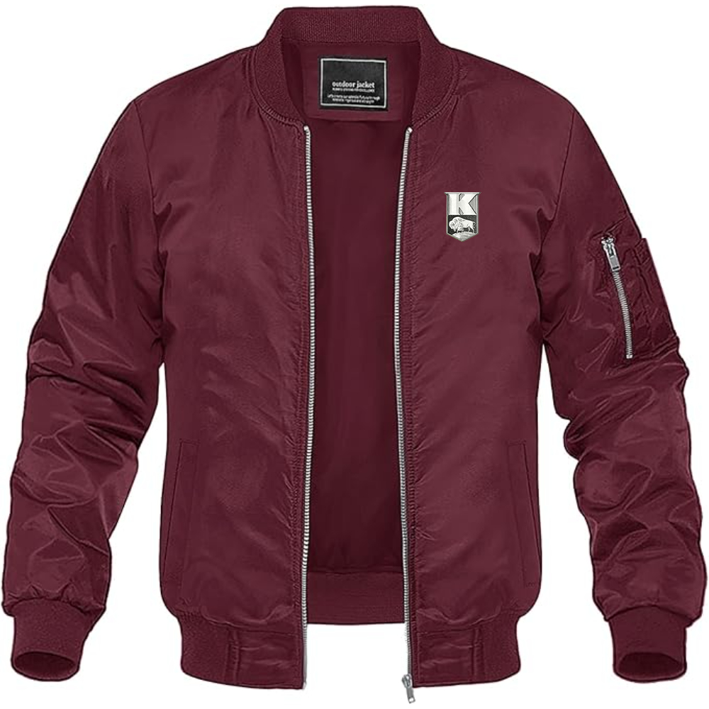 Men's Kaiser Logo Lightweight Bomber Jacket Windbreaker Softshell Varsity Jacket Coat