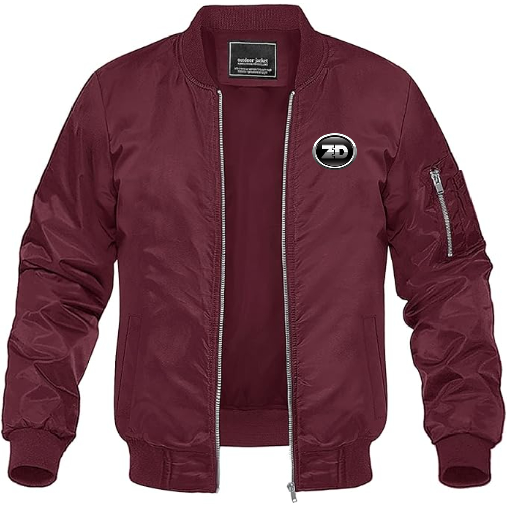Men's Zhidou Logo Lightweight Bomber Jacket Windbreaker Softshell Varsity Jacket Coat