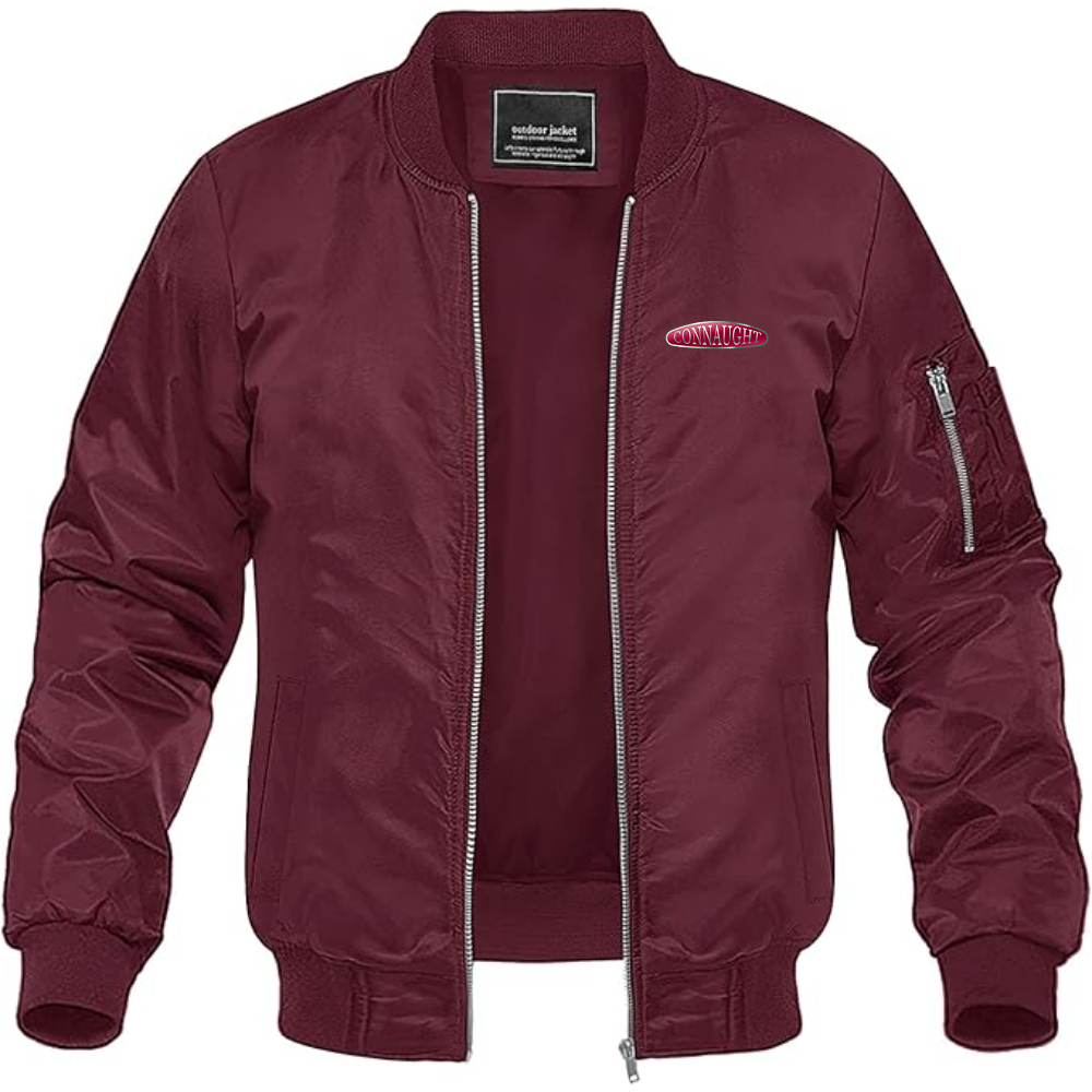 Men's Connaught Motor Company Logo Lightweight Bomber Jacket Windbreaker Softshell Varsity Jacket Coat