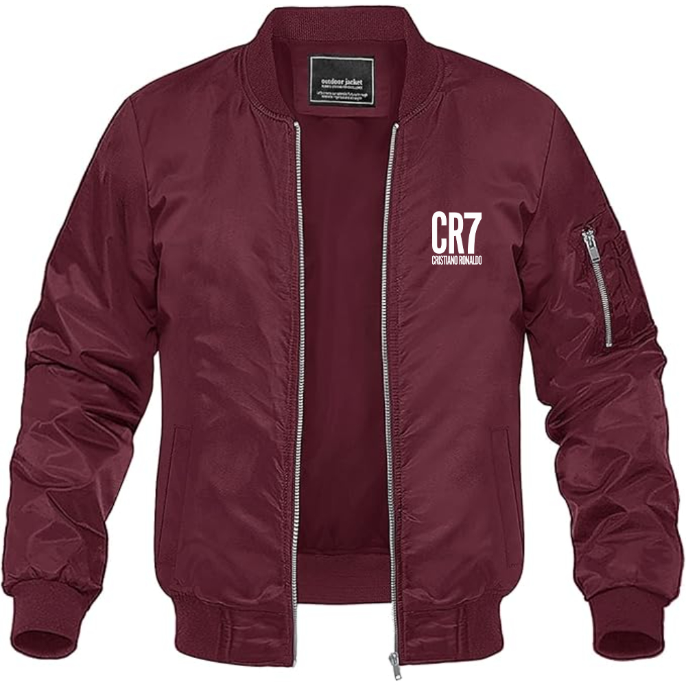 Men's CR7 Logo Lightweight Bomber Jacket Windbreaker Softshell Varsity Jacket Coat