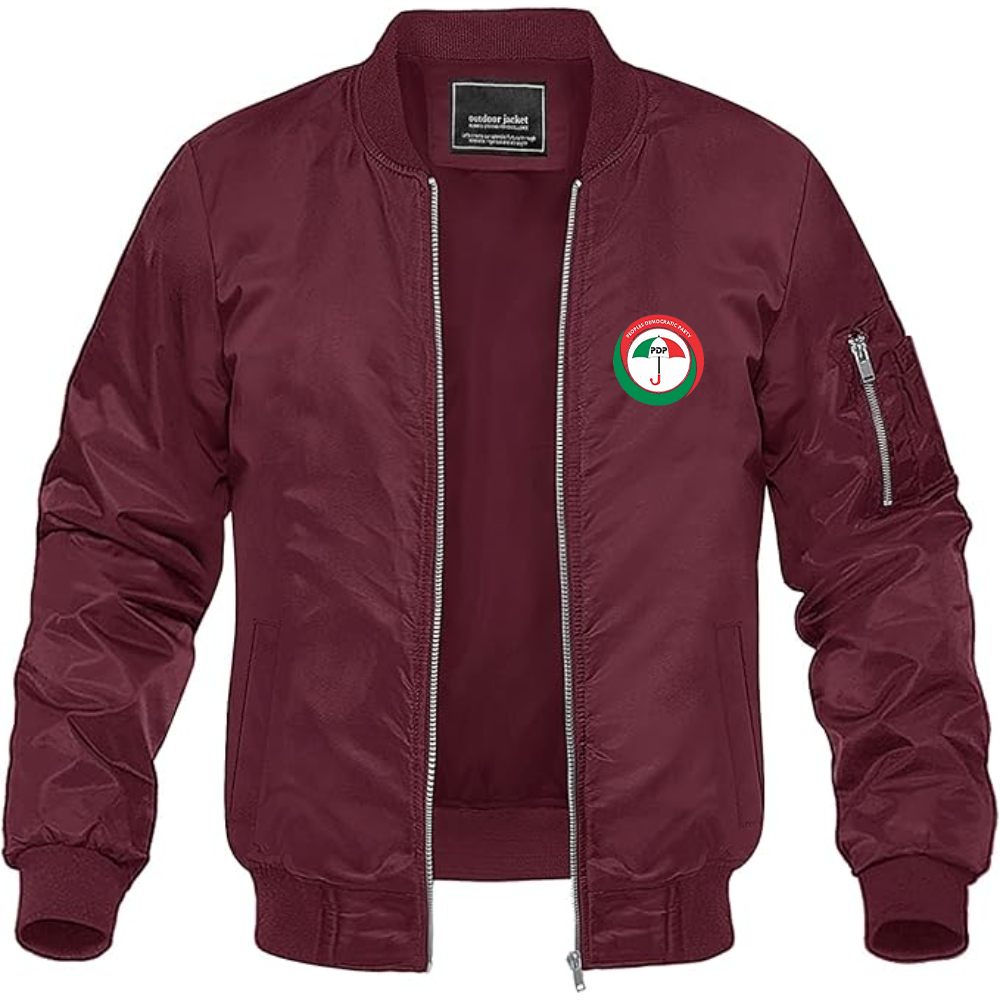 Men's PDP Logo Lightweight Bomber Jacket Windbreaker Softshell Varsity Jacket Coat