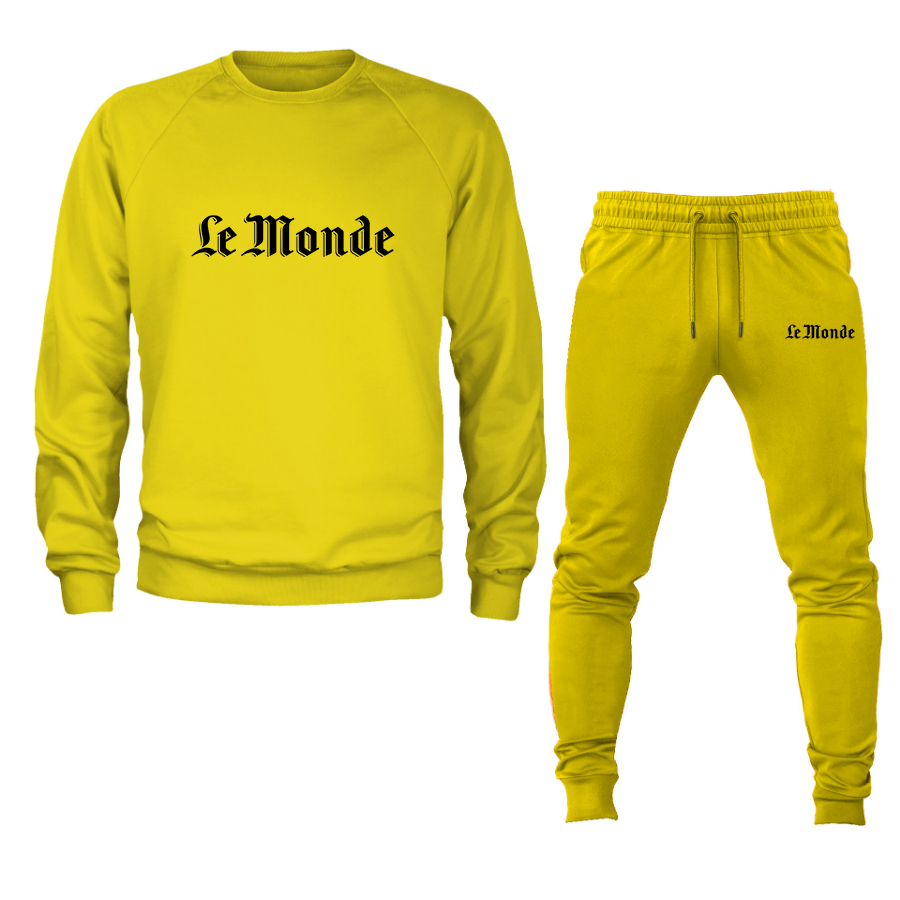 Men's Le Monde Crewneck Sweatshirt Joggers Suit