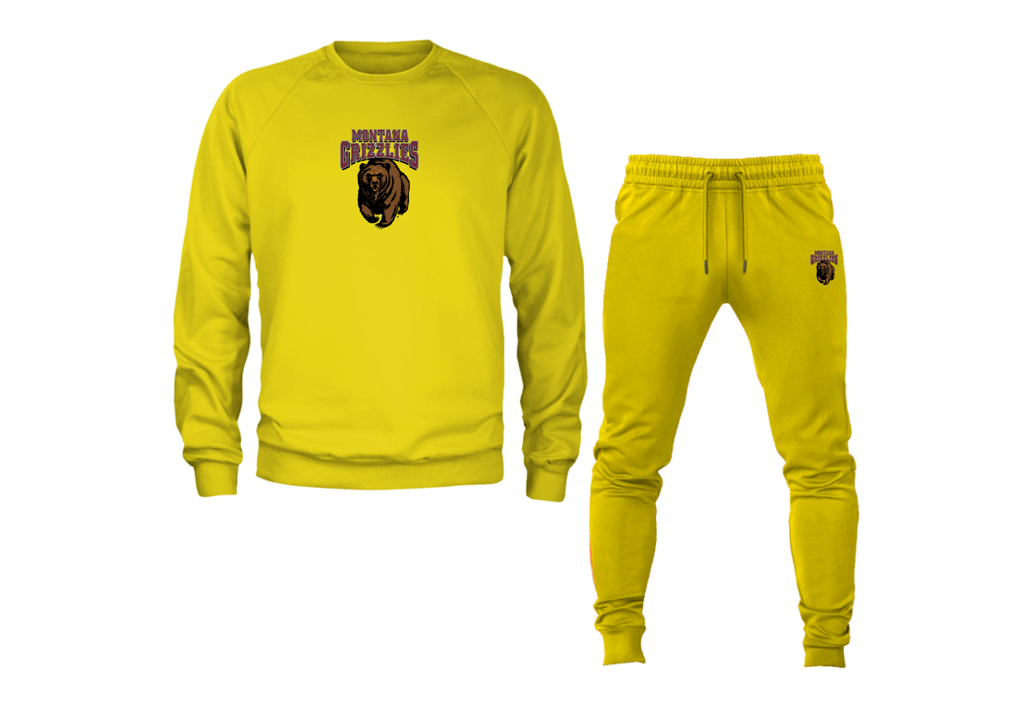 Men's Montana Grizzliesl Crewneck Sweatshirt Joggers Suit