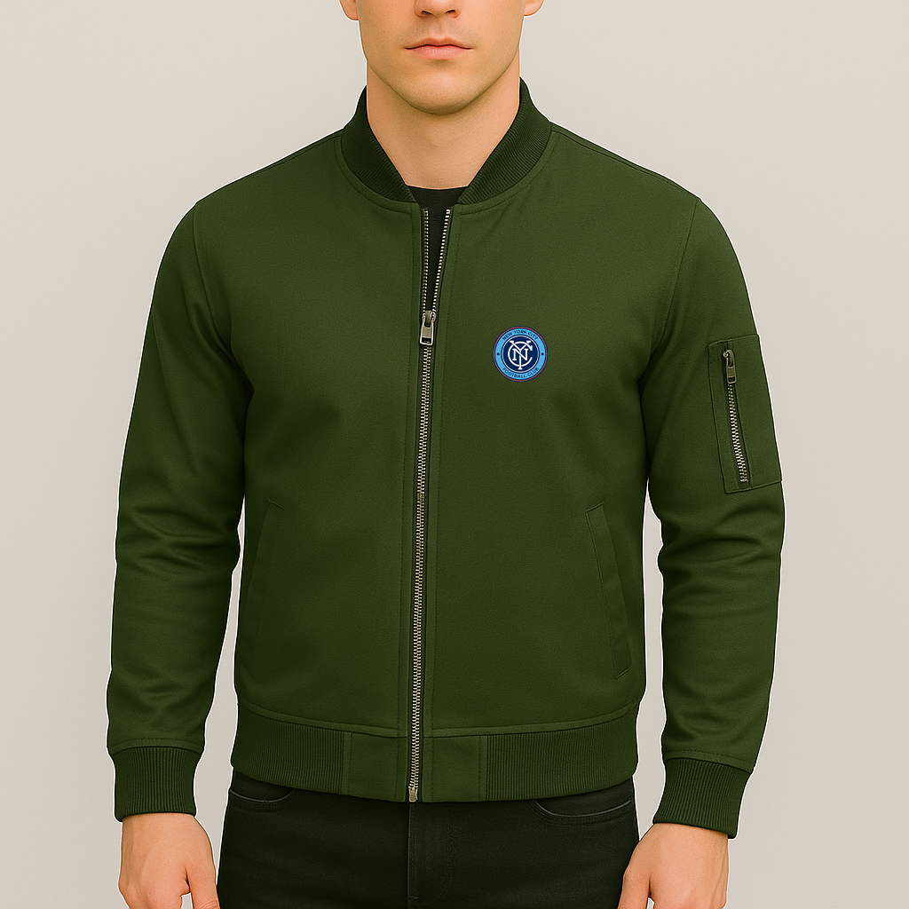 Men's New York City FC Lightweight Bomber Jacket - Army Green