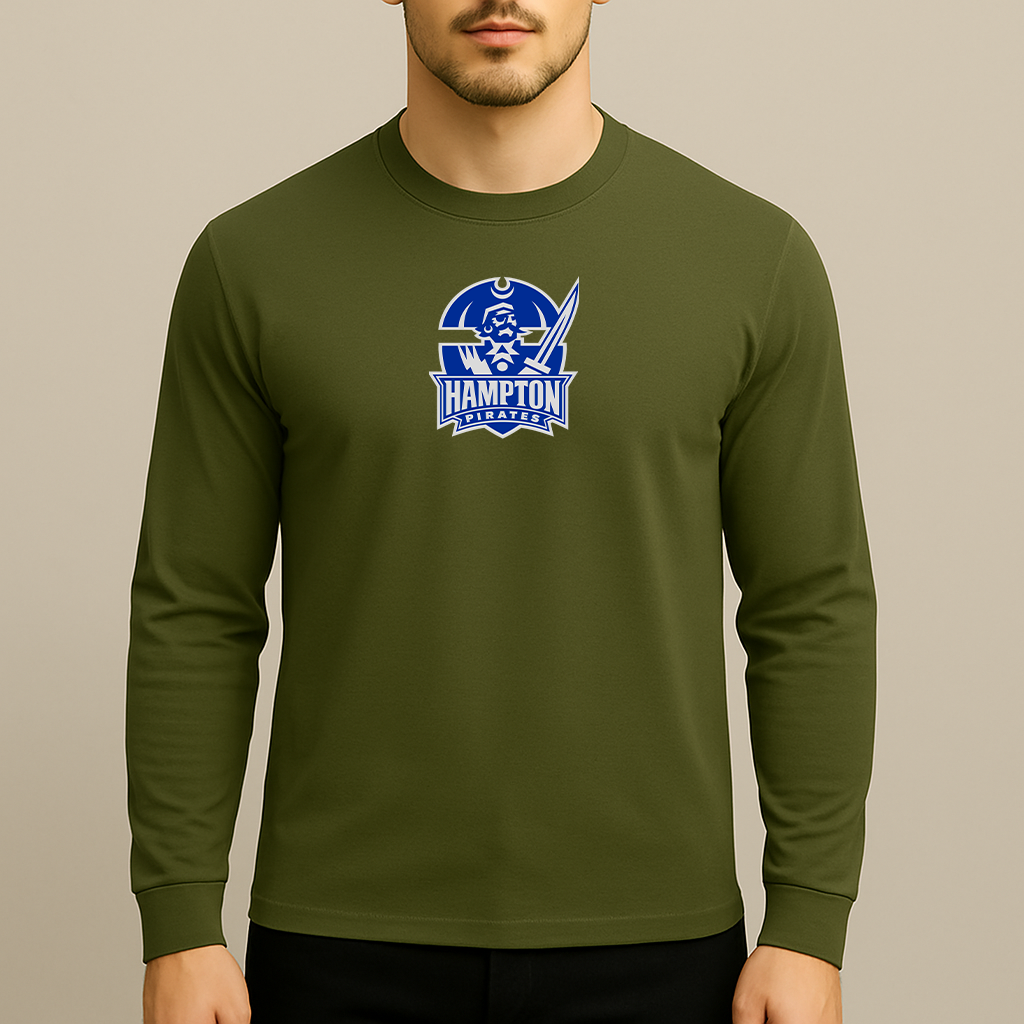 Men's Hampton Pirate Logo Long Sleeve T-Shirt