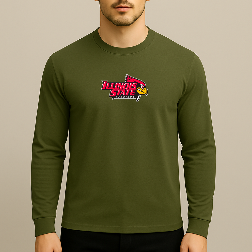Men's Illinois State Redbirds Logo Long Sleeve T-Shirt
