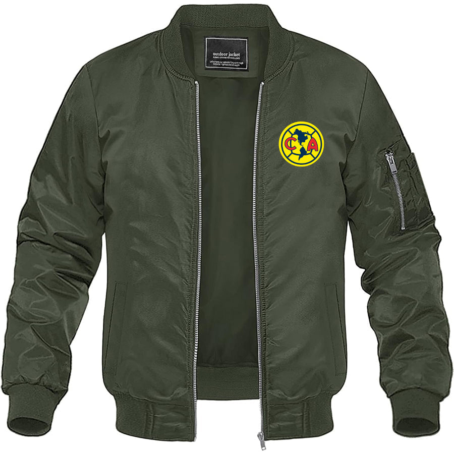 Men's Club America Football Lightweight Bomber Jacket - Army Green